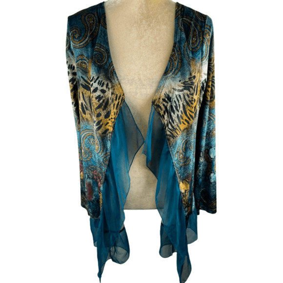 Covington women's velvet shrug in topaz or light grey size M - Picture 6 of 6